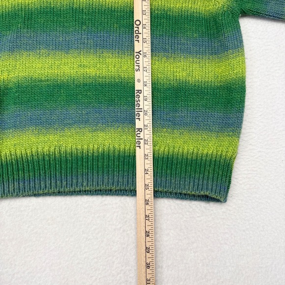 COS Sweater Women Size Large Green Striped Mock Neck Oversized Baggy Wool Jumper - Picture 12 of 12